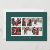 コラージュの背部が付いているメリーで及び明るい休日の写真カード シーズンカード (裏面)