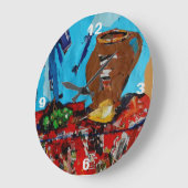 コラージュの芸術のStillLife Naturemortのポップアートの壁Clok ラージ壁時計 (傾斜)