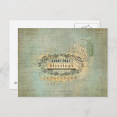 コラージュの賛美ワードアートを数える ポストカード (正面/裏面)