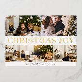 コラージュはっきりした | Christmas Joy 5の写真 箔シーズンカード (正面)