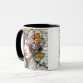 コラージュアート |かわいらし髪に花を付けた女の子 マグカップ (正面左)