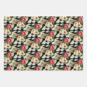 コラージュアート |レディかわいらしースとタイポグラフィ ラッピングペーパーシート (正面)