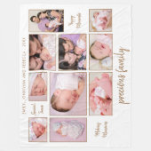 コラージュインスパイアの引用文名10年写真 フリースブランケット (正面)