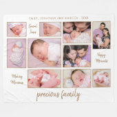 コラージュインスパイアの引用文名10年写真 フリースブランケット (正面(横))