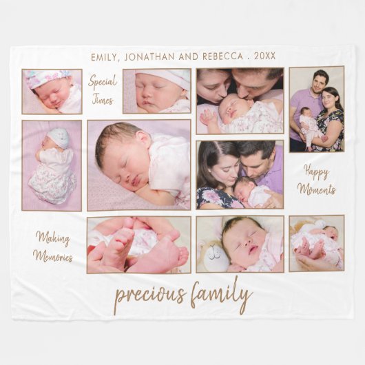 コラージュインスパイアの引用文名10年写真 フリースブランケット (正面(横))