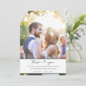 コラージュエレガントスクリプ結婚の写真 サンキューカード (スタンド正面)