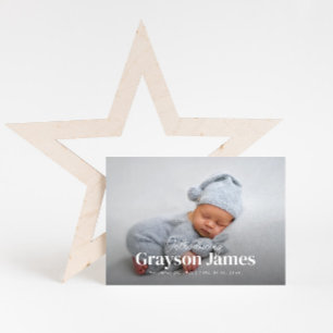 コラージュエレガント誕生付き完全写真 案内状