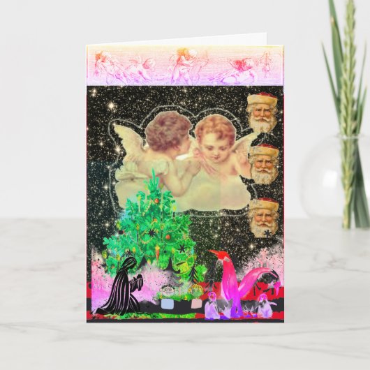 コラージュオリジナルデザインカスタムクリスマスカード カード (正面)