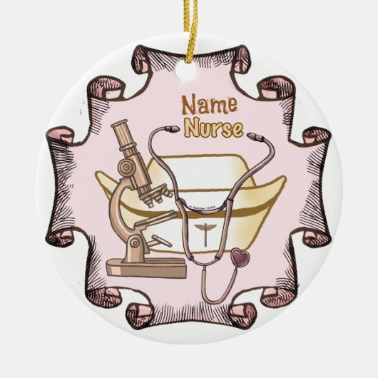 コラージュカスタムナースオーナメント セラミックオーナメント (正面)