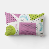 コラージュカラフルゲメトリック形状まつげ ランバークッション (裏面)