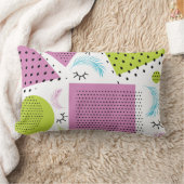 コラージュカラフルゲメトリック形状まつげ ランバークッション (ブランケット)