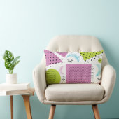 コラージュカラフルゲメトリック形状まつげ ランバークッション (椅子)