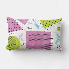 コラージュカラフルゲメトリック形状まつげ ランバークッション