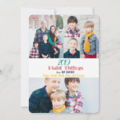 コラージュカラフルプレイドタイディングホリデーフォトカード シーズンカード (正面)