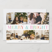 コラージュカラフル |メリー & Bright 5写真 シーズンカード (正面)