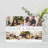 コラージュカラフル |メリー & Bright 5写真 シーズンカード (スタンド正面)