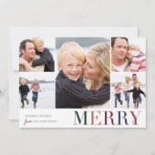 コラージュカラフル |メリー & Bright 5写真 シーズンカード (正面)
