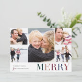 コラージュカラフル |メリー & Bright 5写真 シーズンカード (スタンド正面)