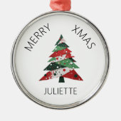 コラージュクリスマスツリー メタルオーナメント (正面)