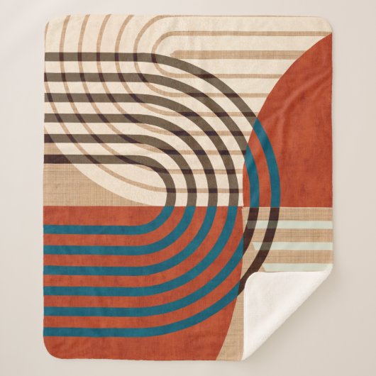 コラージュコンテンポラリーウォールアートのレトロプリントセット。~の シェルパブランケット (正面)