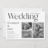 コラージュコンテンポラリーB/Wフォト結婚式招待状 招待状 (正面)