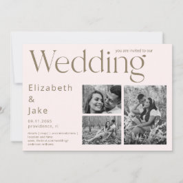 コラージュコンテンポラリーB/Wフォト赤面II結婚s 招待状