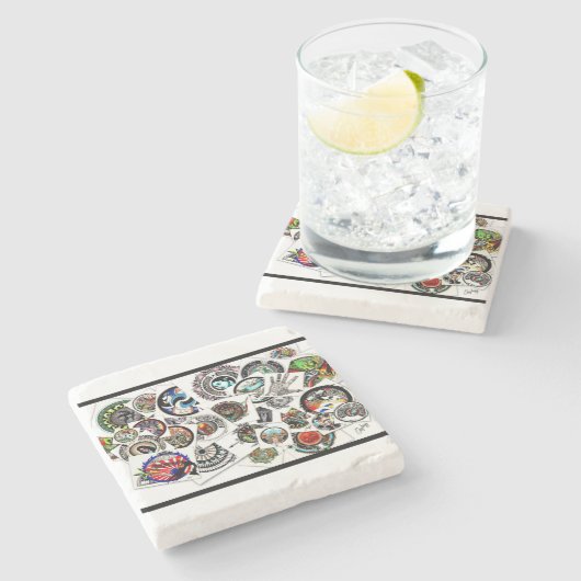 コラージュスケッチ ストーンコースター (横)