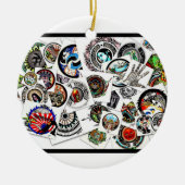 コラージュスケッチ セラミックオーナメント (正面)