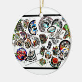 コラージュスケッチ セラミックオーナメント (左)