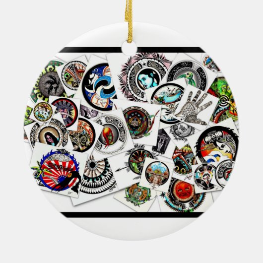 コラージュスケッチ セラミックオーナメント (裏面)