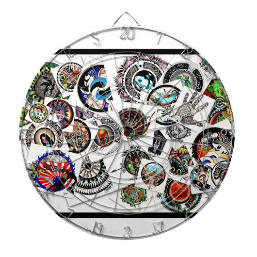 コラージュスケッチ ダーツボード (正面)