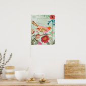 コラージュスタイルソンバード ポスター (キッチン)