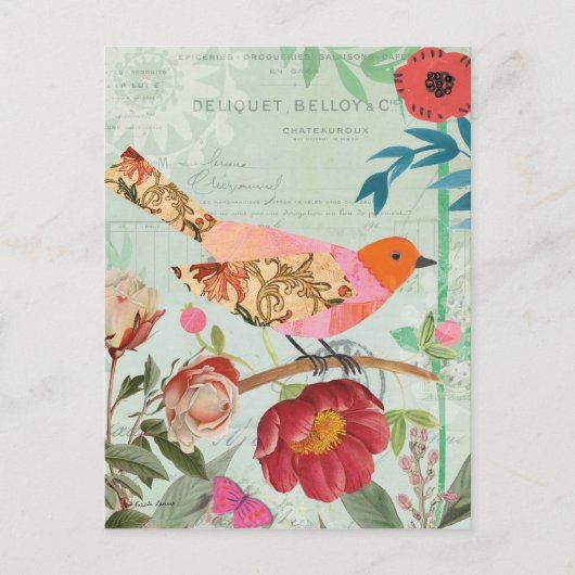 コラージュスタイルソンバード ポストカード (正面)