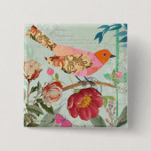 コラージュスタイルソンバード 缶バッジ (正面)