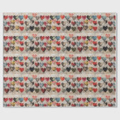 コラージュハート質感を使用した各種紙 ラッピングペーパー (フラット)