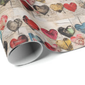 コラージュハート質感を使用した各種紙 ラッピングペーパー (ロールコーナー)