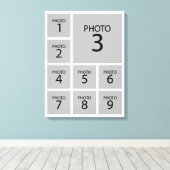 コラージュパーソナライズされたテンプレートの作成9 PHOTO キャンバスプリント (インサイチュ (ウッドフロア))