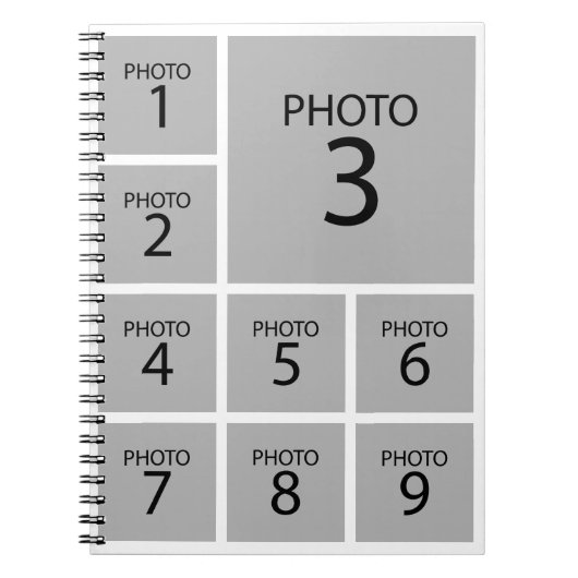 コラージュパーソナライズされたテンプレートの作成9 PHOTO ノートブック (正面)