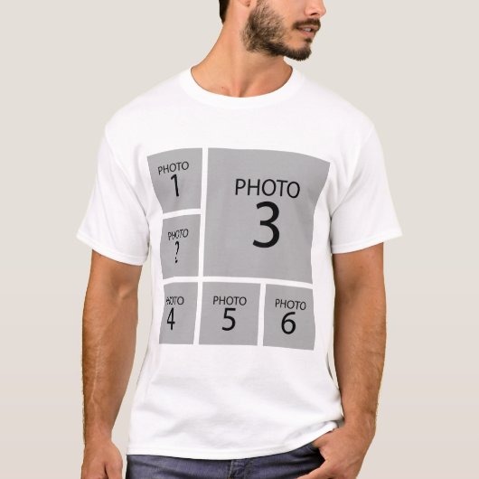 コラージュパーソナライズされたテンプレート6写真の作成 Tシャツ (正面)