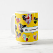 コラージュパーソナライズされたハート コーヒーマグカップ (正面左)