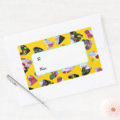 コラージュパーソナライズされたハート 長方形シール (封筒)