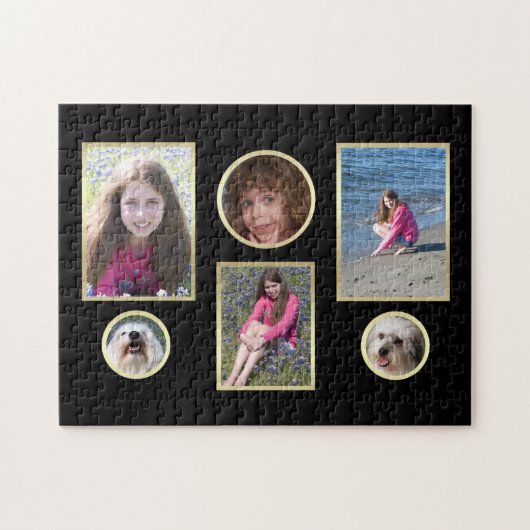 コラージュパーソナライズされた6枚フォトパズル ジグソーパズル (横)