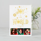 コラージュファンシー3枚の写真スノーフレーク・クリスマス 箔シーズンカード (立ち正面)