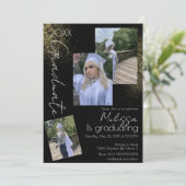 コラージュフェイクグリッター大学高等学校卒業 招待状 (スタンド正面)