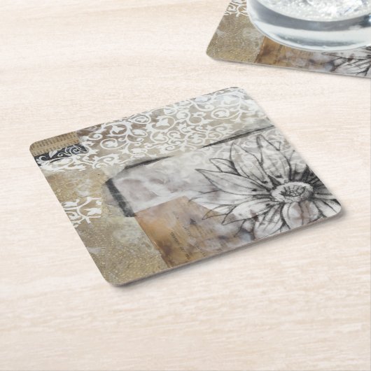 コラージュフルーアII スクエアペーパーコースター (アングル)