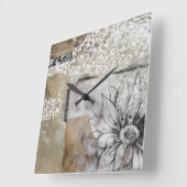 コラージュフルーアII スクエア壁時計 (傾斜)