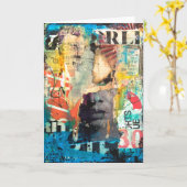 コラージュヘッド カード (黄色い花)