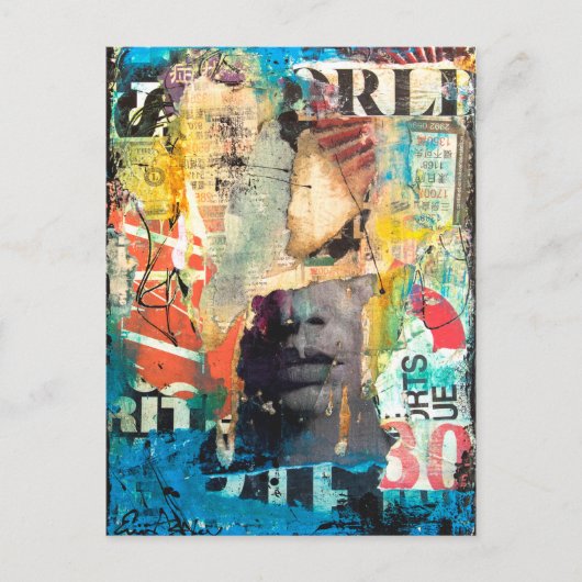 コラージュヘッド ポストカード (正面)