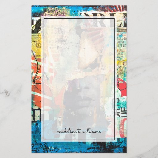 コラージュヘッド 便箋 (正面)