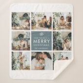 コラージュホリデイフォトズ |メリークリスマス |ギフト シェルパブランケット (正面)